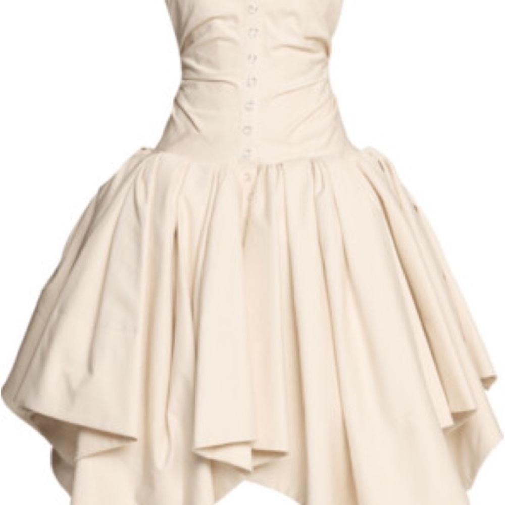 Christopher John Rogers ruched strapless handkerchief corset dress Size 0 NWT - Picture 5 of 11